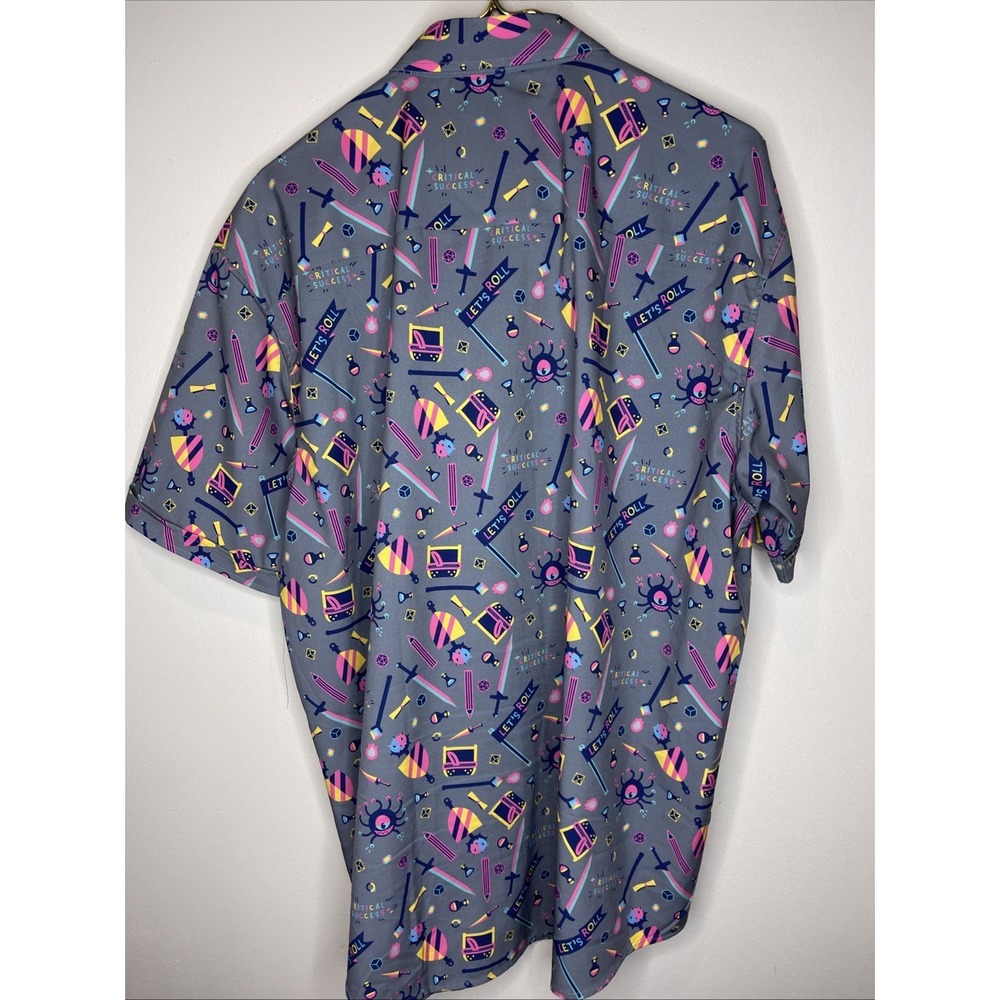 RSVLTS Dungeons & Dragons "Let's Roll" Button-Up Shirt Men's Size 2XL Rare - Picture 5 of 9